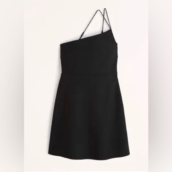NEW Abercrombie & Fitch black strappy one shoulder mini dress women’s size XXS - Picture 1 of 11